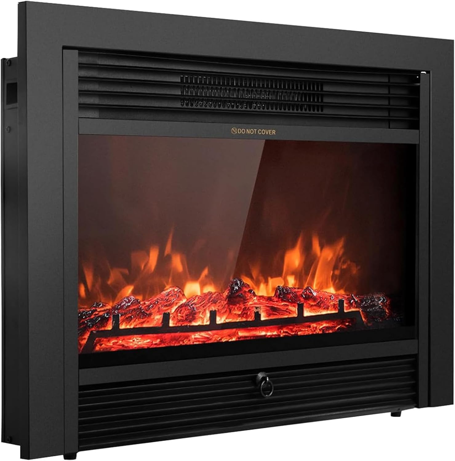 28.5" Electric Fireplace Insert, Wall Recessed/Mounted, Freestanding Fireplace with Remote Control, 3 Color Adjustable Flames, 2 Modes Heat, 8 H Timer, 5 Brightness Settings, 750/1500W Heater